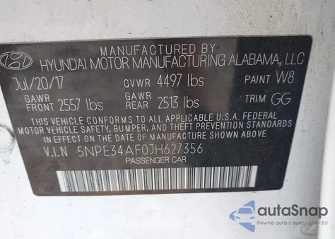 2018 Hyundai Sonata Sport/Limited/Sel from USA, damaged, VIN 5NPE34AF0JH627356